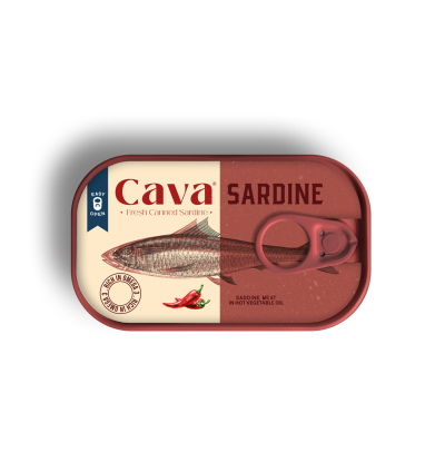 سردين حار معلب كافا فريش بزيت نباتي حار – 125 جم