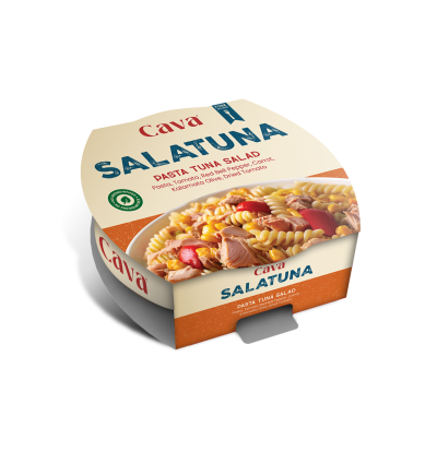 كافا سلطة التونة 160 جم – سلطة تونة مع باستا، فاصوليا حمراء، ذرة وخضار